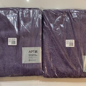 Set of 2 Apt. 9 Quick-Drying Textured Bath Towels in Dark Purple 30x54 NWT